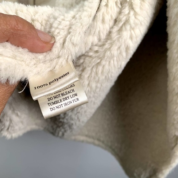 Dylan Los Angeles Faux Sherpa Suede Vest Open Front Brown M - Picture 5 of 9